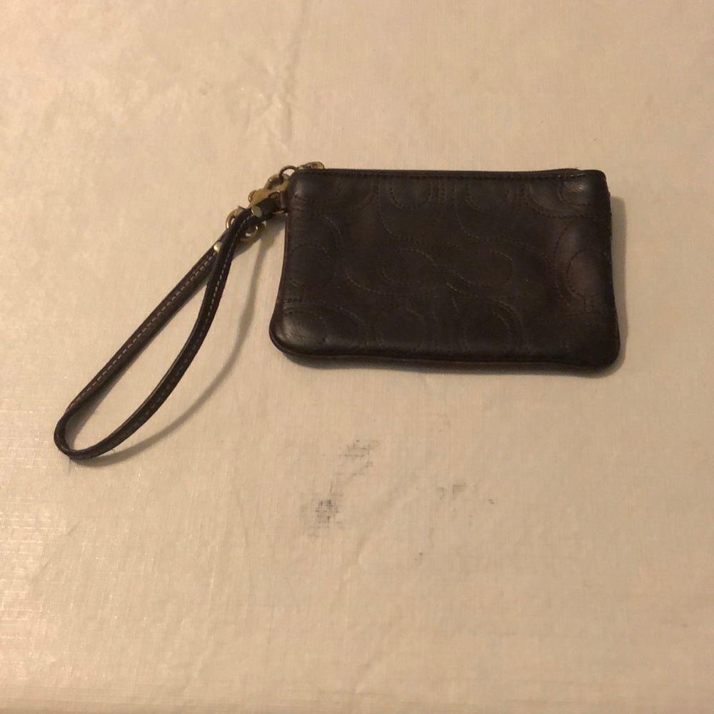 Coach Dark Brown Wristlet